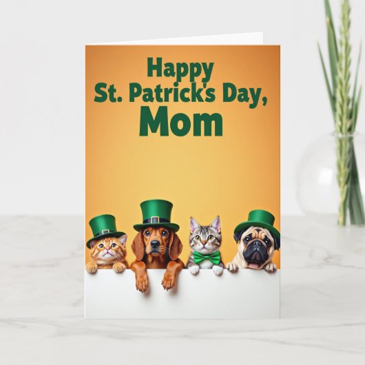 St. Patrick's Day Moeder Dierenkaart Kaart (Voorkant)