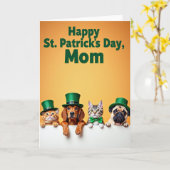 St. Patrick's Day Moeder Dierenkaart Kaart (Gele Bloem)