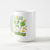 St. Patrick's Day mok 15 oz – Ik voel me Lucky (Voorkant links)