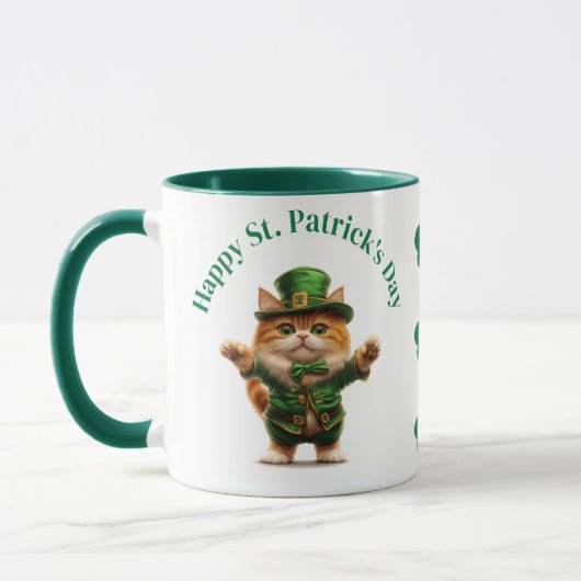 St. Patrick's Day Mok - Kat Leprechaun & Feestelij (Links)