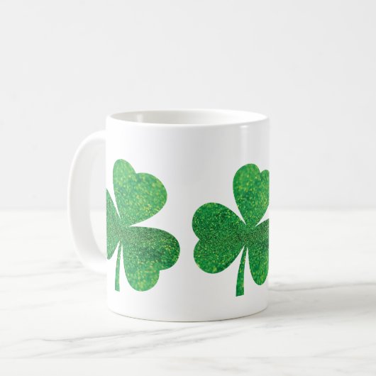 St. Patrick's Day Mok - Lucky Shamrock Coffee Cup, (Voorkant links)