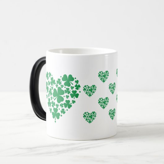 St. Patrick's Day Mok - Lucky Shamrock Heart Coffe (Voorkant links)