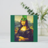 St Patrick's Day Mona Lisa Kaart (Staand voorkant)