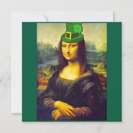 St Patrick's Day Mona Lisa Kaart (Voorkant)