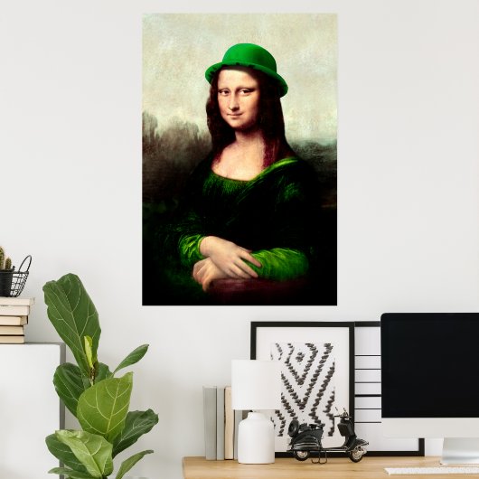 St. Patrick's Day Mona Lisa Poster (Thuiskantoor)