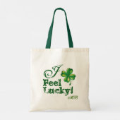 St. Patrick's Day Monogram, Feel Lucky, Shamrock Tote Bag (Achterkant)