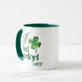 St. Patrick's Day Monogram Ik Voel Me Gelukkig, Kl Mok (Voorkant links)