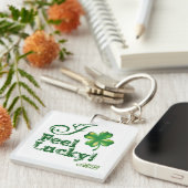 St. Patrick's Day Monogram Ik Voel Me Gelukkig, Sh Sleutelhanger (Voorkant Rechts)