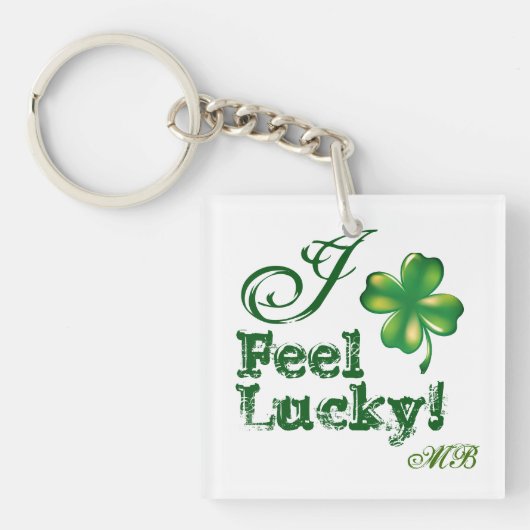 St. Patrick's Day Monogram Ik Voel Me Gelukkig, Sh Sleutelhanger (voorkant)