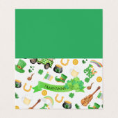St. Patrick's Day Monogram Lucky Tent Place Card Visitekaartje (Buitenkant ongevouwen)
