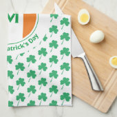 St Patricks Day Monogram Name Shamrock Theedoek (Quarter Fold)