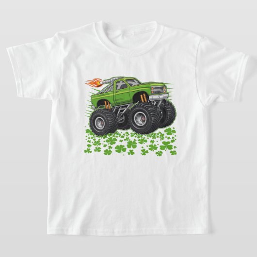 St Patrick's Day monstertruck shamrock voor jongen T-shirt (Laagn)