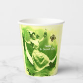 ST PATRICK'S DAY MOON LADY, IRISH BEER, SHAMROCKS PAPIEREN BEKERS (Voorkant)