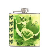 ST PATRICK'S DAY MOON LADY MET SHAMROCKS Monogram Heupfles (Voorkant)