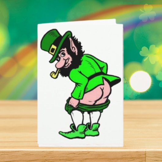 St Patrick's Day Mooning Leprechaun Kaart