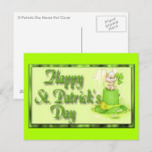 St Patricks Day Mouse Pet Clover Briefkaart (Voorkant / Achterkant)
