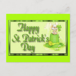 St Patricks Day Mouse Pet Clover Briefkaart