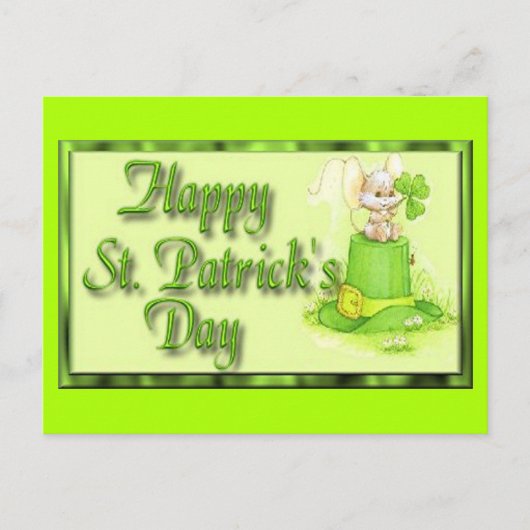 St Patricks Day Mouse Pet Clover Briefkaart (Voorkant)