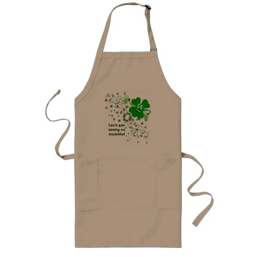 St. Patrick's Day Mumble Apron Lang Schort (Voorkant)