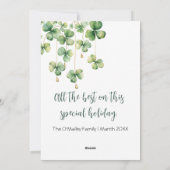 St. Patrick's Day-muts en klaverblad Feestdagenkaart (Achterkant)