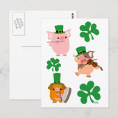 St Patrick's Day muzikale briefkaart (Voorkant / Achterkant)