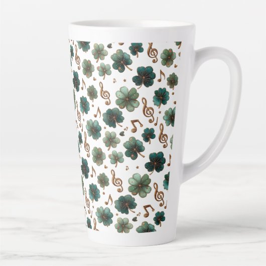 St. Patrick's Day Muzikale Klaver Latte Mok (Rechts)