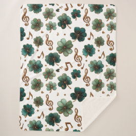 St. Patrick's Day Muzikale Klaver Sherpa Deken