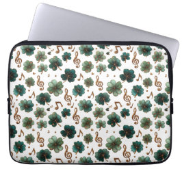 St. Patrick's Day Muzikale Shamrock Laptop Sleeve