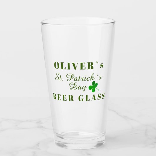 St Patrick's Day Naam bier Glas (Voorkant)