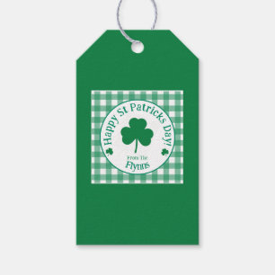 St. Patrick's Day NAAM Ierse Klaver Groen Vinkje Cadeaulabel
