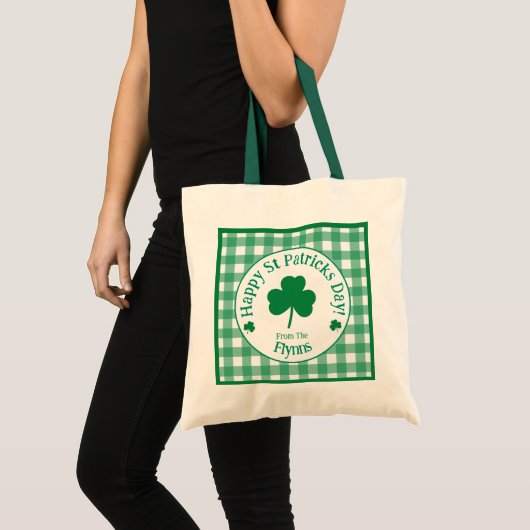 St. Patrick's Day NAAM Ierse Klaver Groen Vinkje Tote Bag (Voorkant (product))