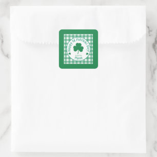 St Patricks Day NAAM Ierse Klaver Groen Vinkje Vierkante Sticker