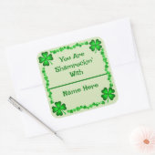 St Patrick's Day Naam Tag Vierkante Sticker (Envelop)