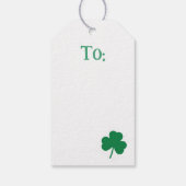 St Patricks Day NAME Irish Clover Green Check Cadeaulabel (Achterkant)