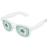 St Patricks Day NAME Irish Clover Green Check Retro Zonnebril (Gekanteld)