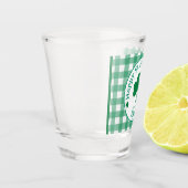 St Patricks Day NAME Irish Clover Green Check Shot Glas (Links)