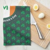 St Patricks Day Name Monogram Shamrock Theedoek (Quarter Fold)
