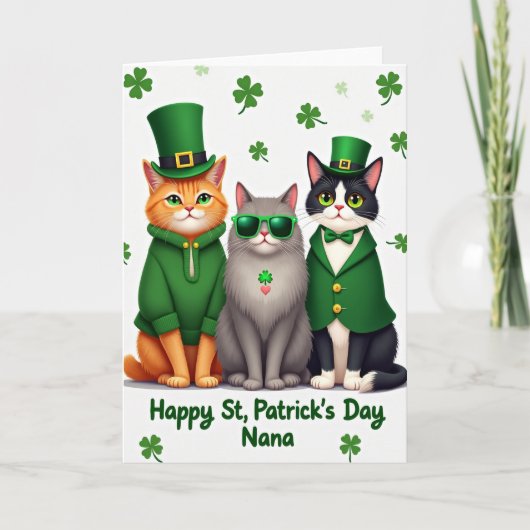 St. Patrick's Day Nana Kat Kaart (Voorkant)