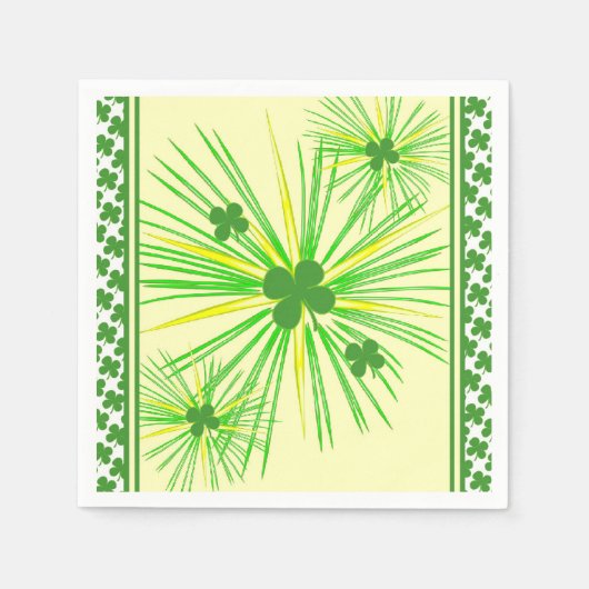 St Patrick's Day Napkins with Clovers Servet (Voorkant)