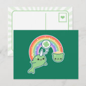 St Patrick's Day Narwhal Briefkaart (Voorkant / Achterkant)
