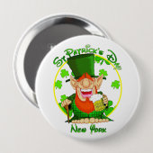 St Patrick's Day New York Ronde Button 4,0 Cm (Voorkant /achterkant)