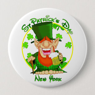 St Patrick's Day New York Ronde Button 4,0 Cm