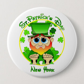 St Patrick's Day New York Ronde Button 4,0 Cm