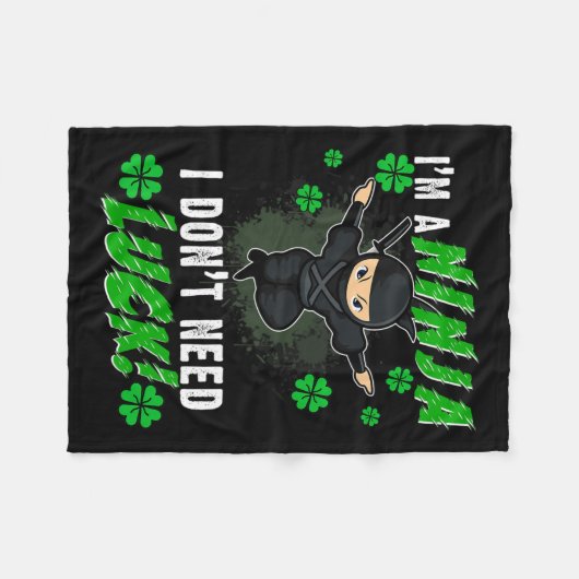 St. Patrick's Day Ninja Luck Green Kinderen Gift C Fleece Deken (Voorkant (Horizontaal))