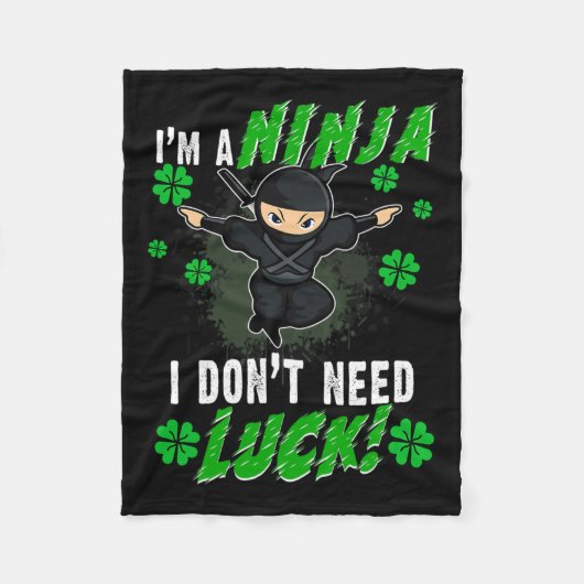 St. Patrick's Day Ninja Luck Green Kinderen Gift C Fleece Deken (Voorkant)
