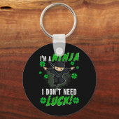 St. Patrick's Day Ninja Luck Green Kinderen Gift C Sleutelhanger (Voorkant)