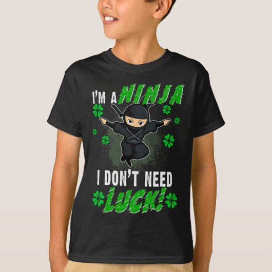 St. Patrick's Day Ninja Luck Green Kinderen Gift C T-shirt (Voorkant)