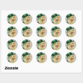 St. Patrick's Day Norfolk Terrier Classic Round St Ronde Sticker (Vel)