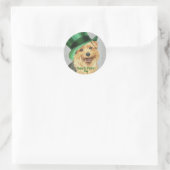 St. Patrick's Day Norfolk Terrier Classic Round St Ronde Sticker (Tas)