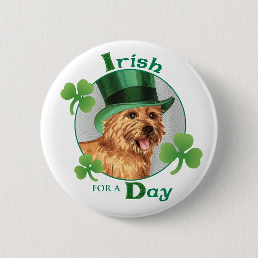 St. Patrick's Day Norwich Terrier Ronde Button 5,7 Cm (Voorkant)